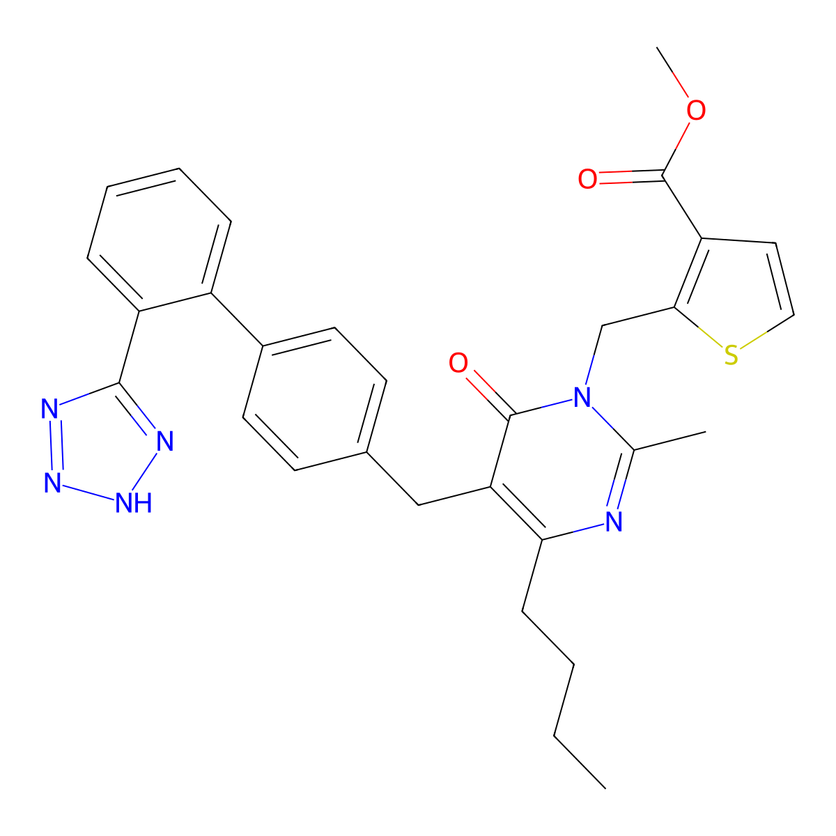 Milfasartan molecular structure, CAS 148564-47-0