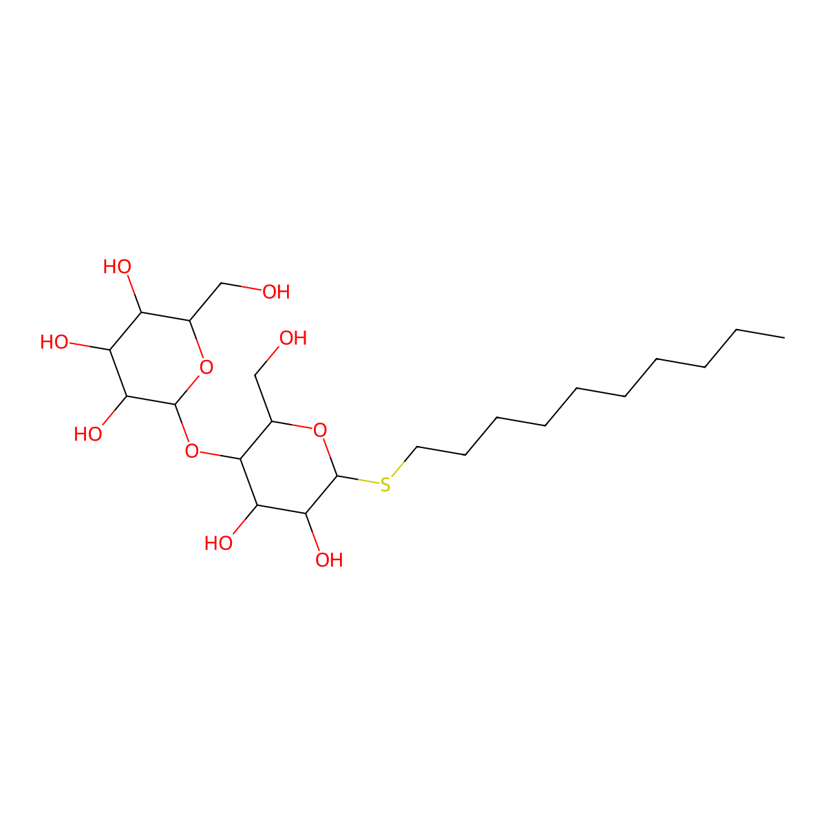 Decyl-beta-D-1-thiomaltopyranoside molecular structure, CAS 148565-56-4