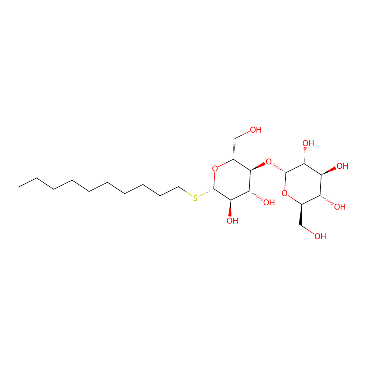 Decyl-beta-D-1-thiomaltopyranoside molecular structure, CAS 148565-56-4