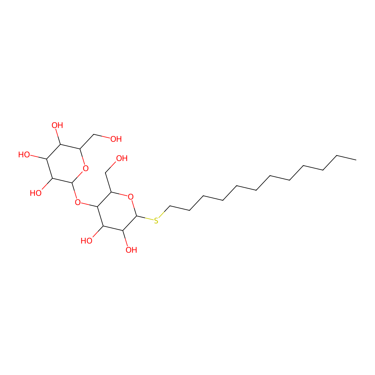 Dodecyl b-D-thiomaltopyranoside molecular structure, CAS 148565-58-6