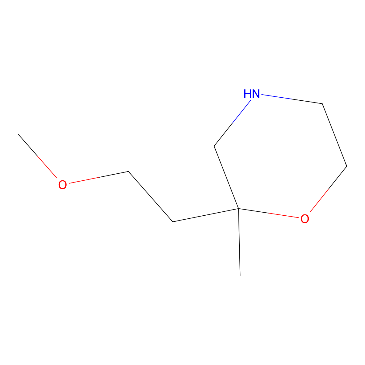 2-(2-Methoxyethyl)-2-methylmorpholine molecular structure, CAS 1485656-13-0
