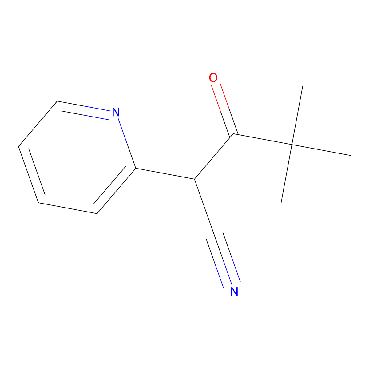 4,4-Dimethyl-3-oxo-2-(pyridin-2-yl)pentanenitrile molecular structure, CAS 1485664-04-7