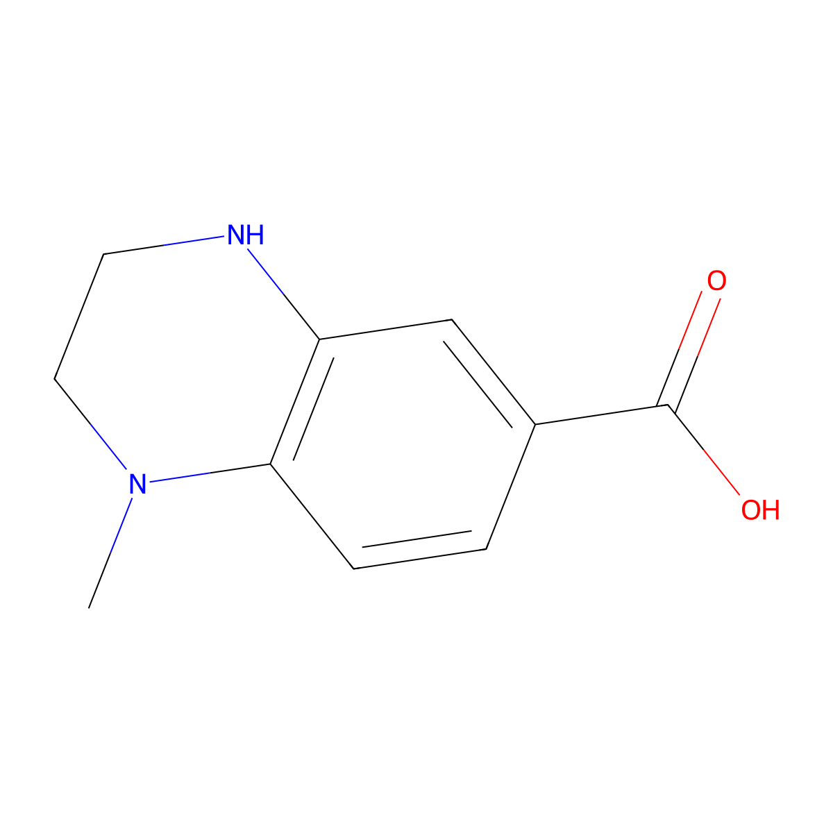 1-Methyl-1,2,3,4-tetrahydroquinoxaline-6-carboxylic acid molecular structure, CAS 1485667-67-1