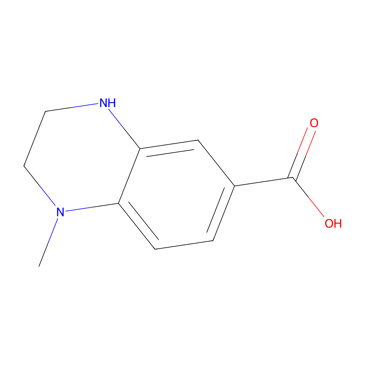 1-Methyl-1,2,3,4-tetrahydroquinoxaline-6-carboxylic acid molecular structure, CAS 1485667-67-1