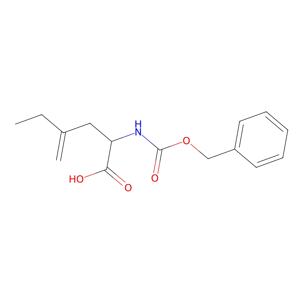 2-{[(Benzyloxy)carbonyl]amino}-4-methylidenehexanoic acid molecular structure, CAS 1485669-67-7