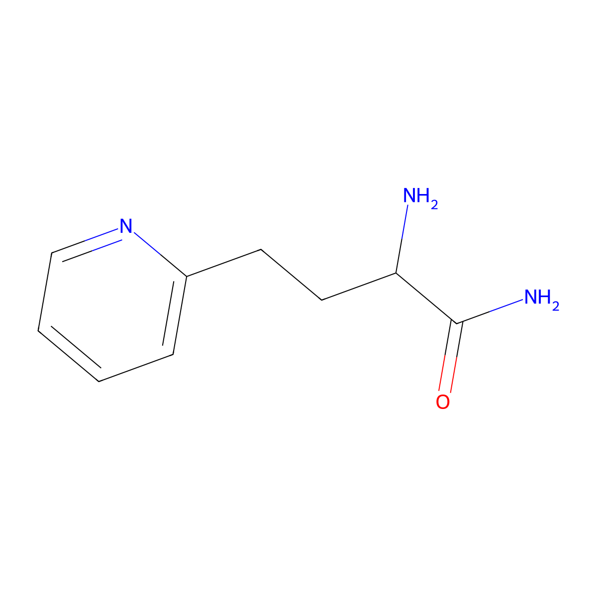 2-Amino-4-(pyridin-2-yl)butanamide molecular structure, CAS 1485691-96-0