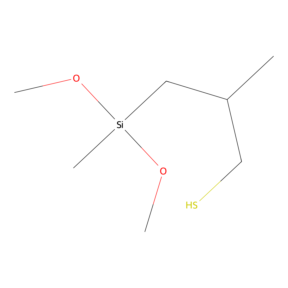 3-[Dimethoxy(methyl)silyl]-2-methylpropane-1-thiol molecular structure, CAS 14857-92-2
