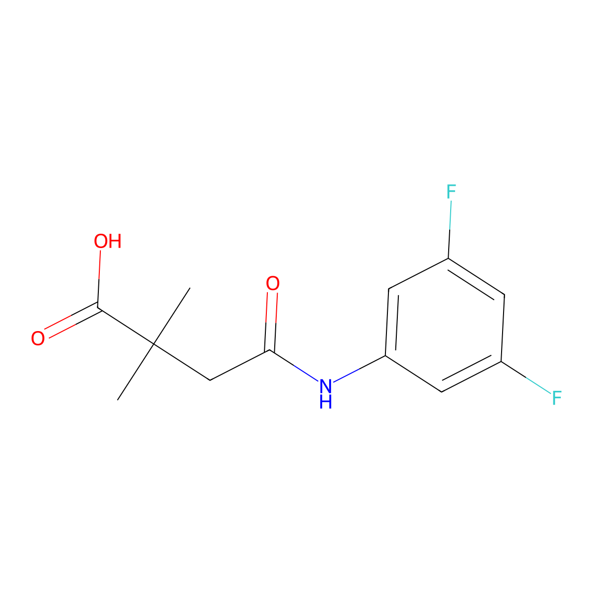 3-[(3,5-Difluorophenyl)carbamoyl]-2,2-dimethylpropanoic acid molecular structure, CAS 1485705-79-0
