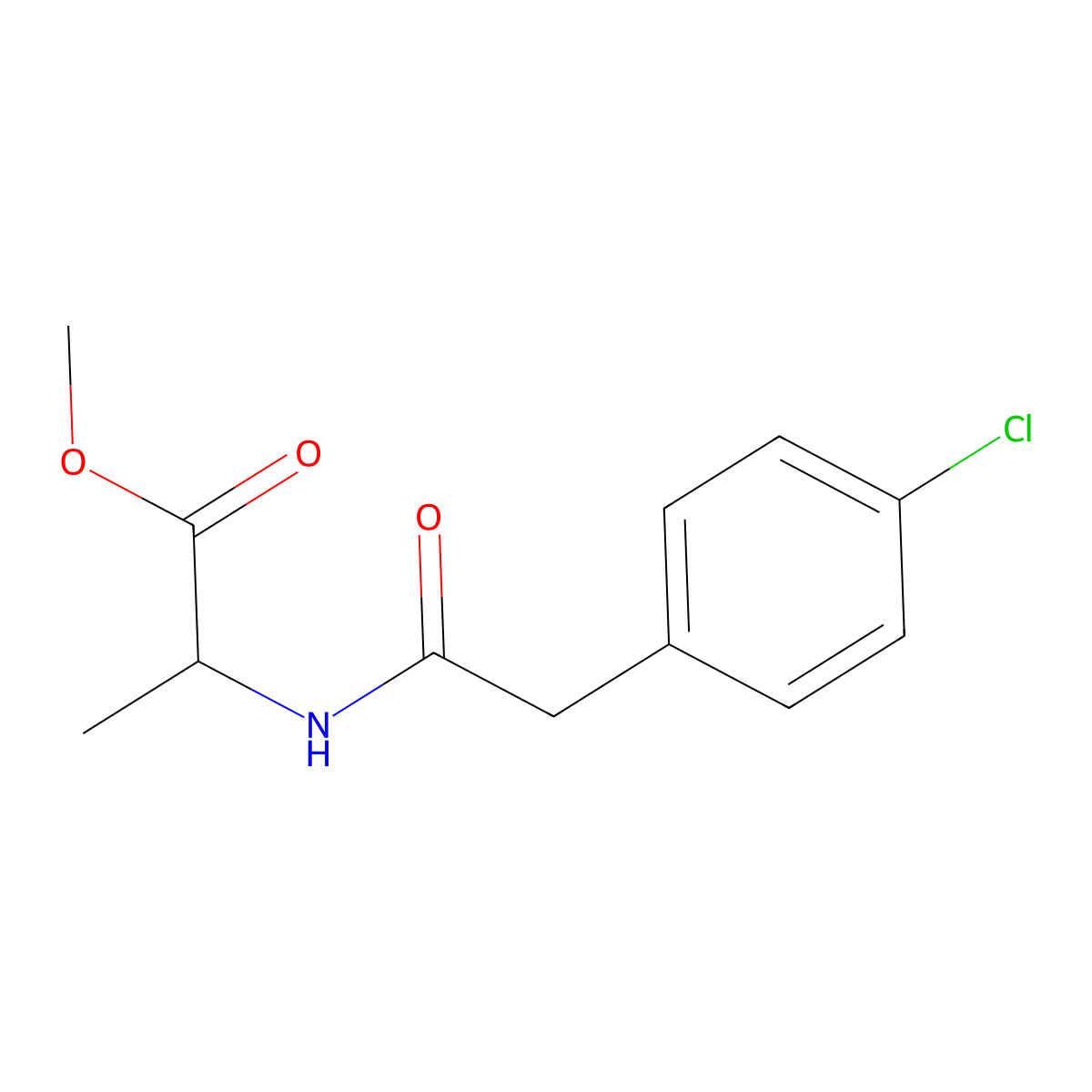 Methyl 2-[2-(4-chlorophenyl)acetamido]propanoate molecular structure, CAS 1485709-90-7