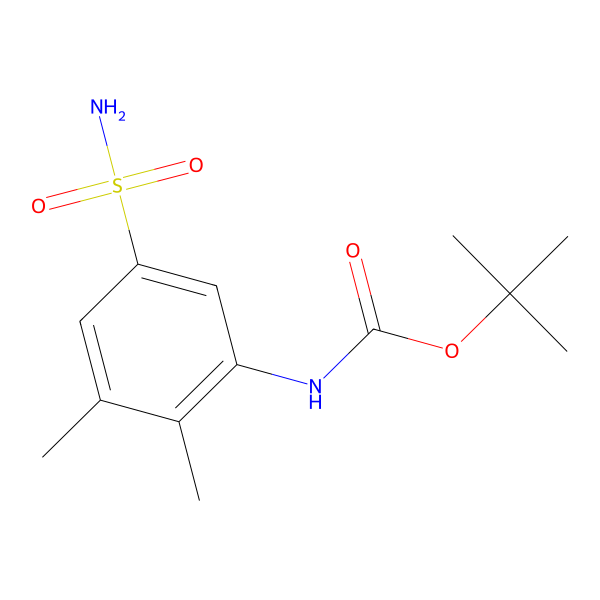 tert-butyl N-(2,3-dimethyl-5-sulfamoylphenyl)carbamate molecular structure, CAS 1485717-15-4