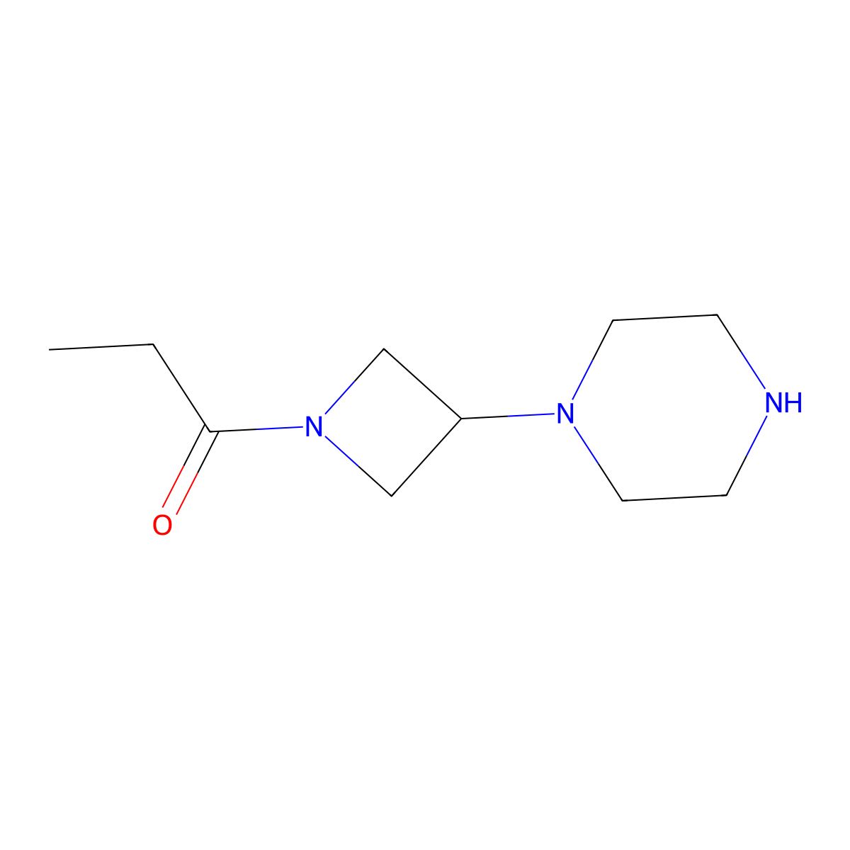 1-[3-(Piperazin-1-yl)azetidin-1-yl]propan-1-one molecular structure, CAS 1485721-73-0