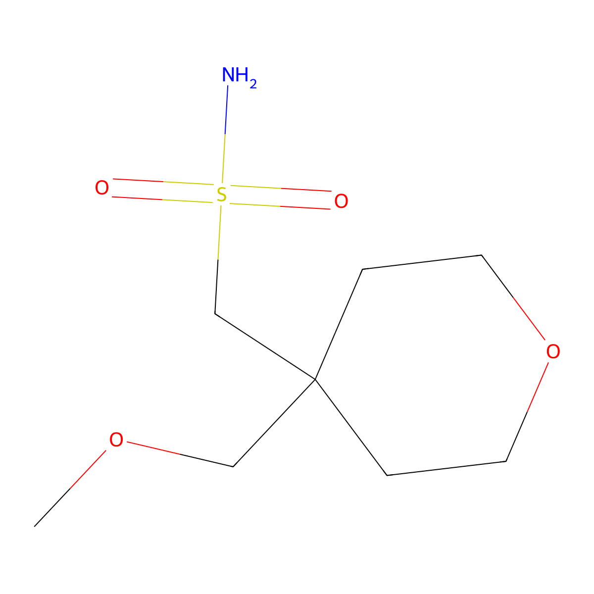 [4-(Methoxymethyl)oxan-4-yl]methanesulfonamide molecular structure, CAS 1485722-78-8