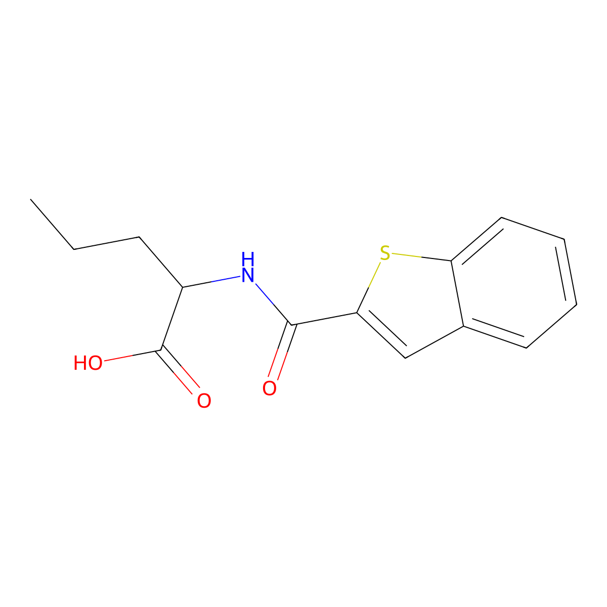 2-(1-Benzothiophen-2-ylformamido)pentanoic acid molecular structure, CAS 1485725-73-2