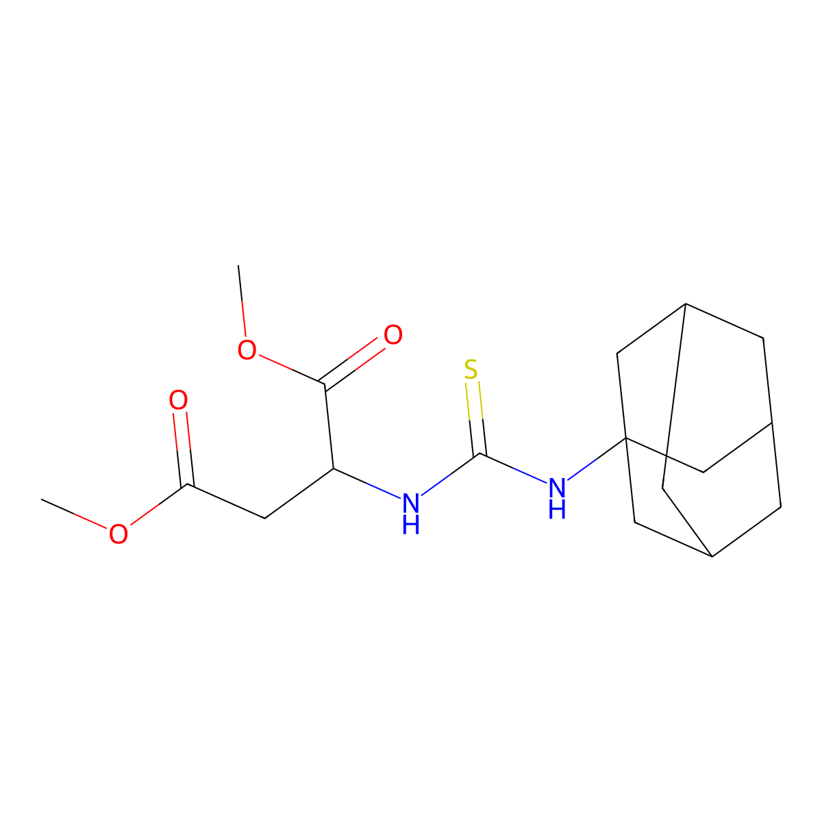 1,4-Dimethyl 2-{[(adamantan-1-yl)carbamothioyl]amino}butanedioate molecular structure, CAS 1485726-59-7