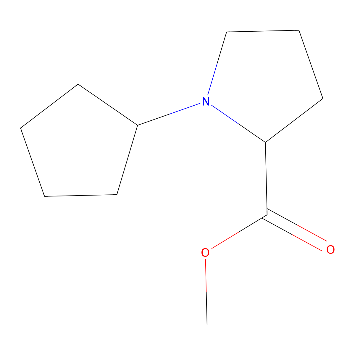 Methyl 1-cyclopentylpyrrolidine-2-carboxylate molecular structure, CAS 1485728-95-7
