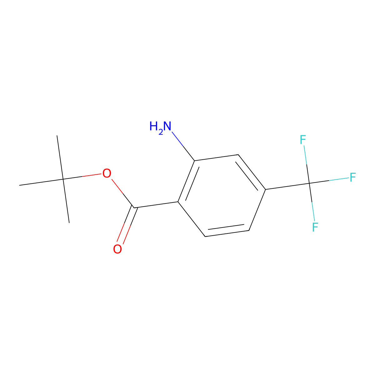 Tert-butyl 2-amino-4-(trifluoromethyl)benzoate molecular structure, CAS 1485729-20-1