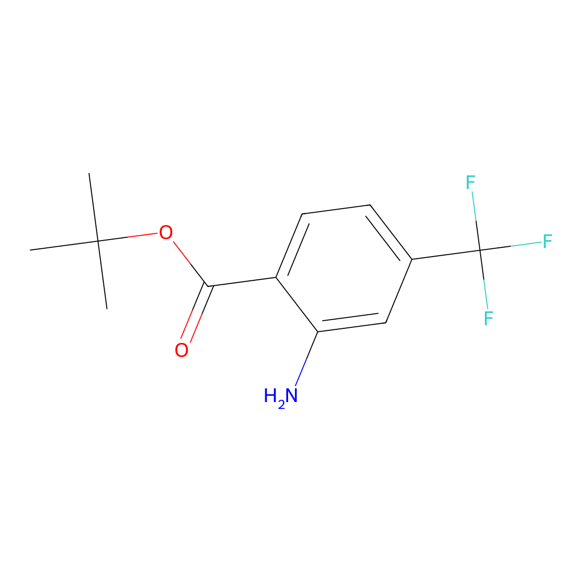 Tert-butyl 2-amino-4-(trifluoromethyl)benzoate molecular structure, CAS 1485729-20-1