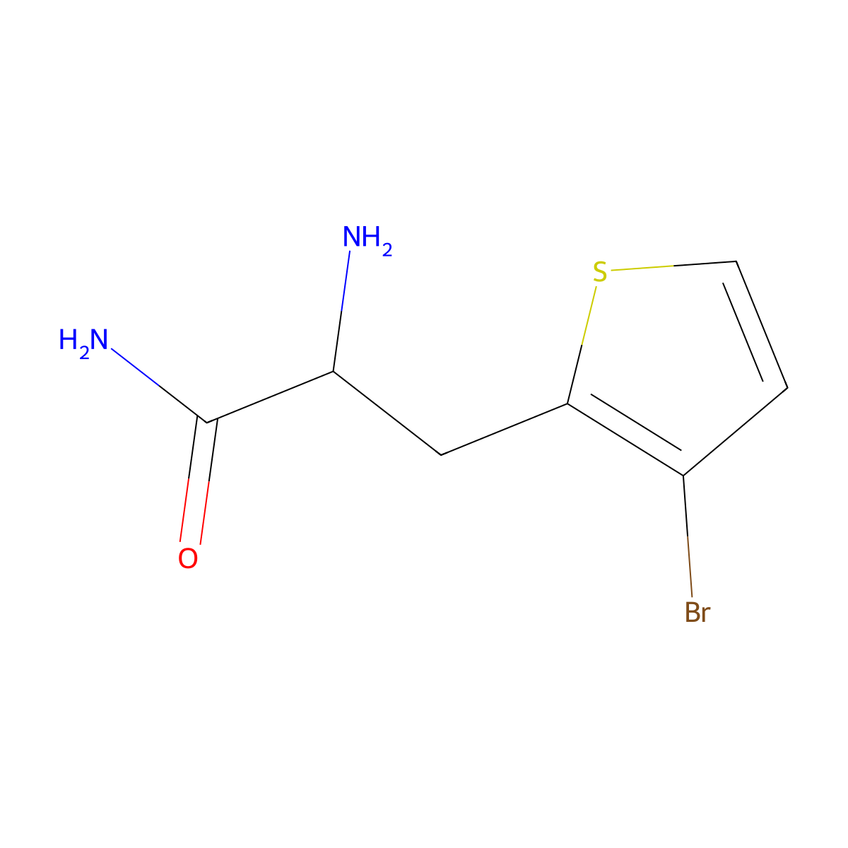 2-Amino-3-(3-bromothiophen-2-yl)propanamide molecular structure, CAS 1485732-03-3