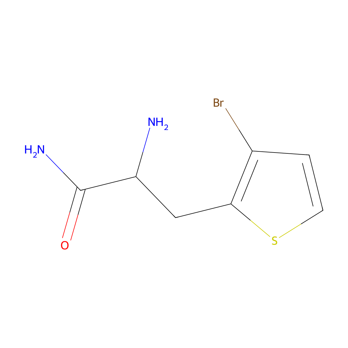 2-Amino-3-(3-bromothiophen-2-yl)propanamide molecular structure, CAS 1485732-03-3