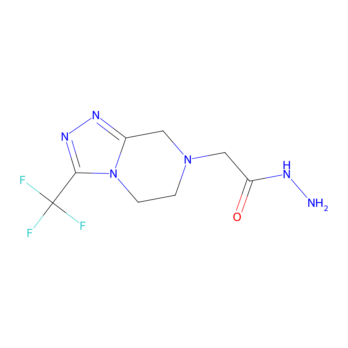 2-(3-(Trifluoromethyl)-5,6-dihydro-[1,2,4]triazolo[4,3-a]pyrazin-7(8H)-yl)acetohydrazide molecular structure, CAS 1485732-85-1