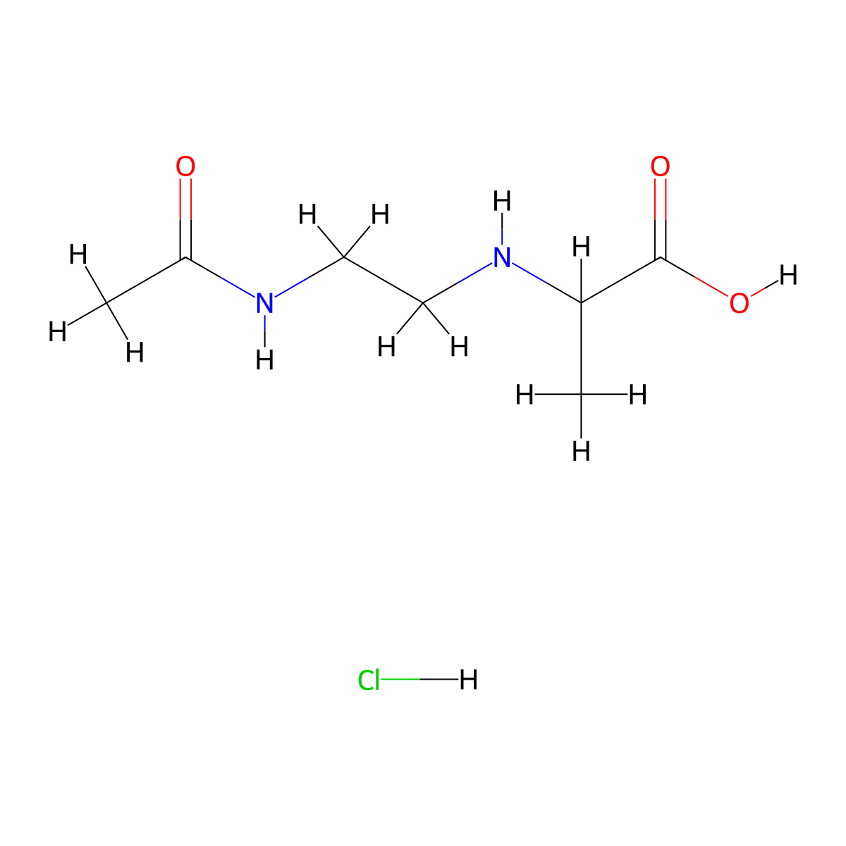 2-[(2-Acetamidoethyl)amino]propanoic acid hydrochloride molecular structure, CAS 1485738-48-4