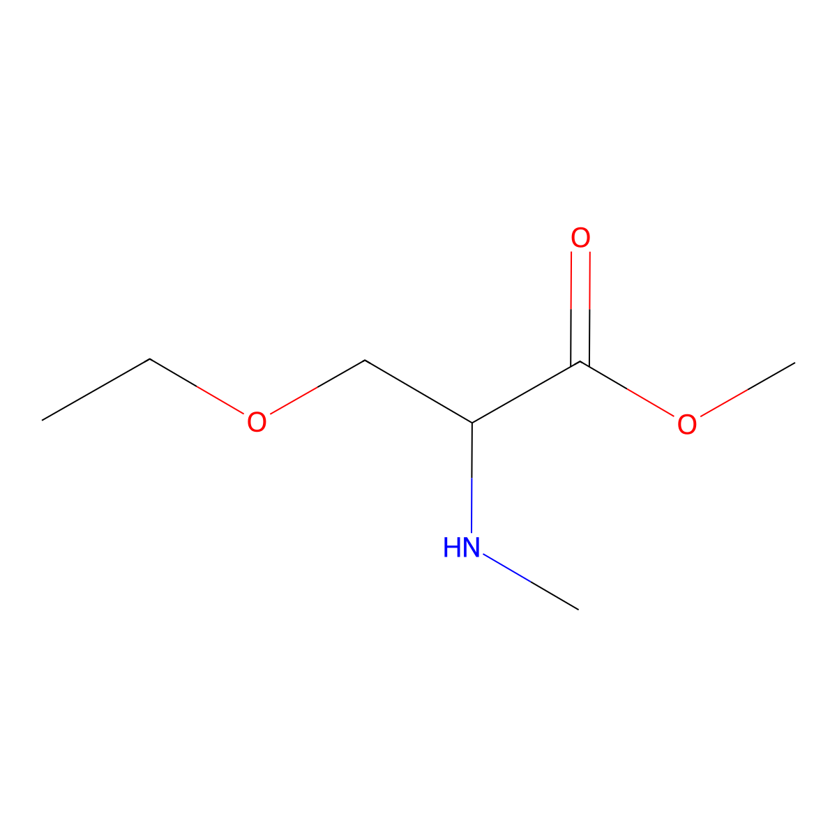 Methyl 3-ethoxy-2-(methylamino)propanoate molecular structure, CAS 1485739-74-9