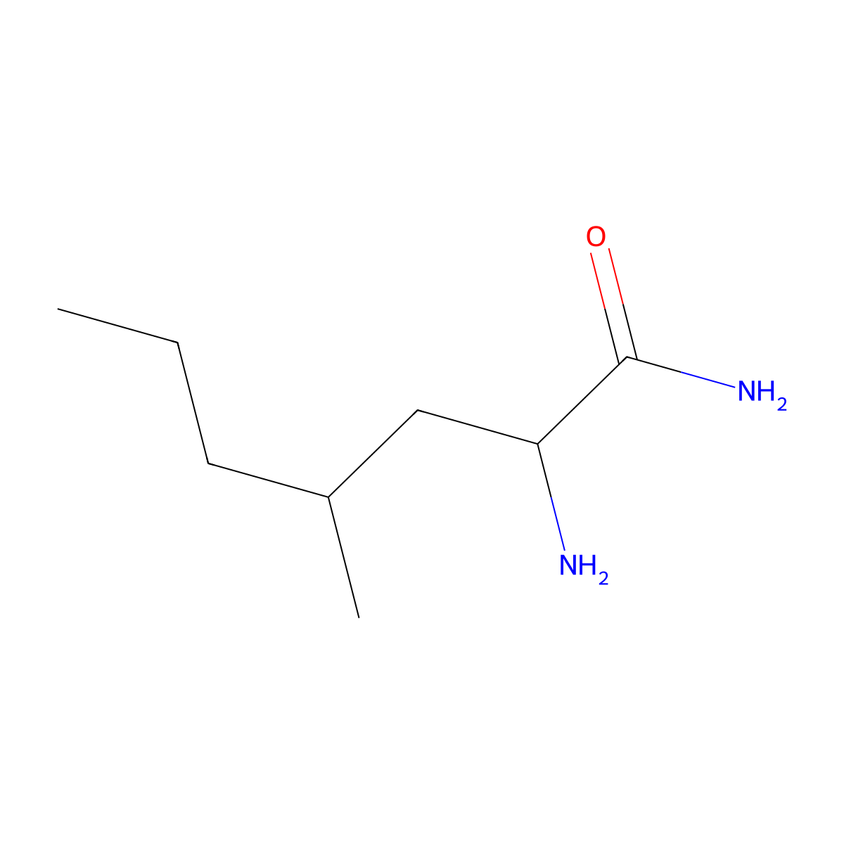 2-Amino-4-methylheptanamide molecular structure, CAS 1485747-57-6