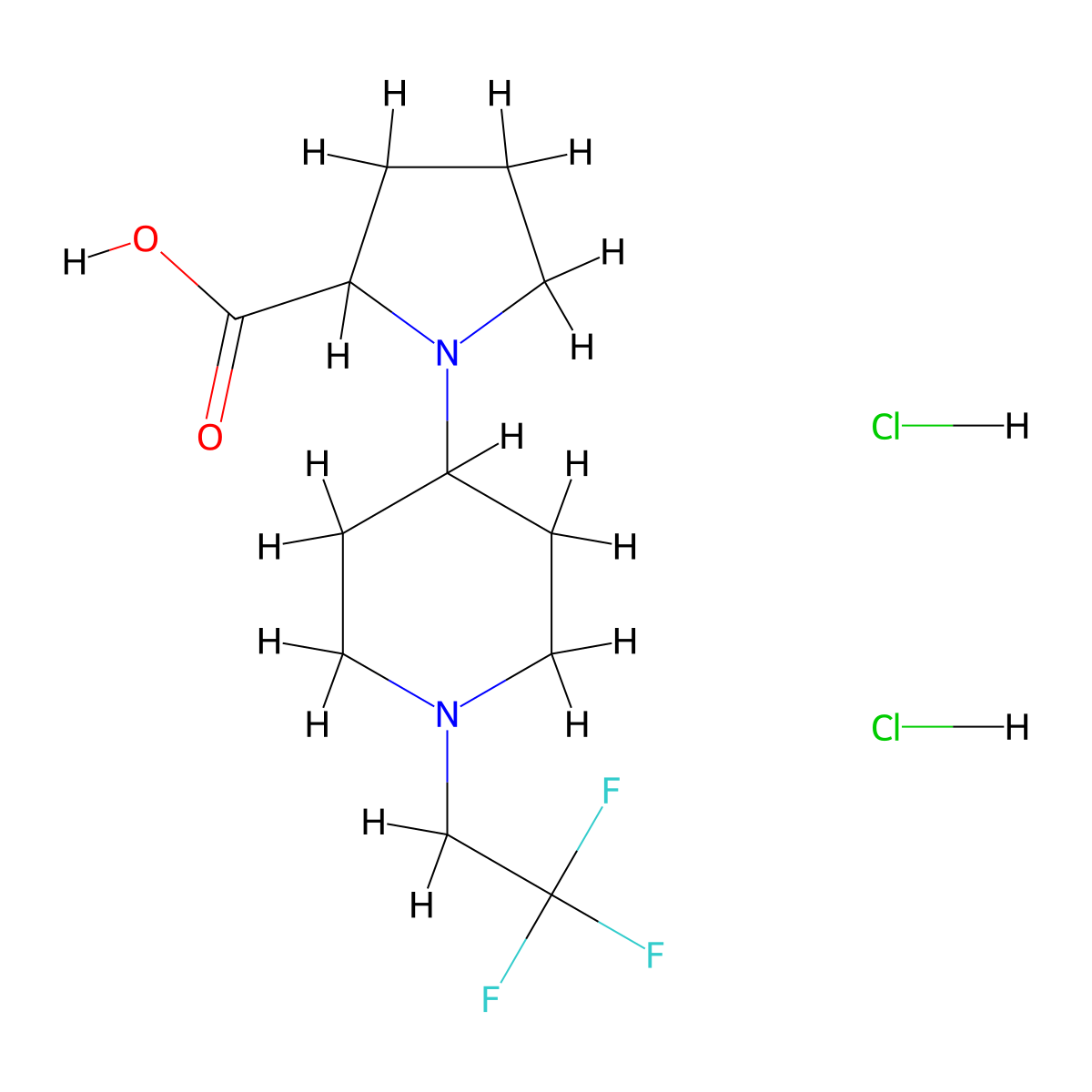 1-[1-(2,2,2-Trifluoroethyl)piperidin-4-yl]pyrrolidine-2-carboxylic acid dihydrochloride molecular structure, CAS 1485747-67-8