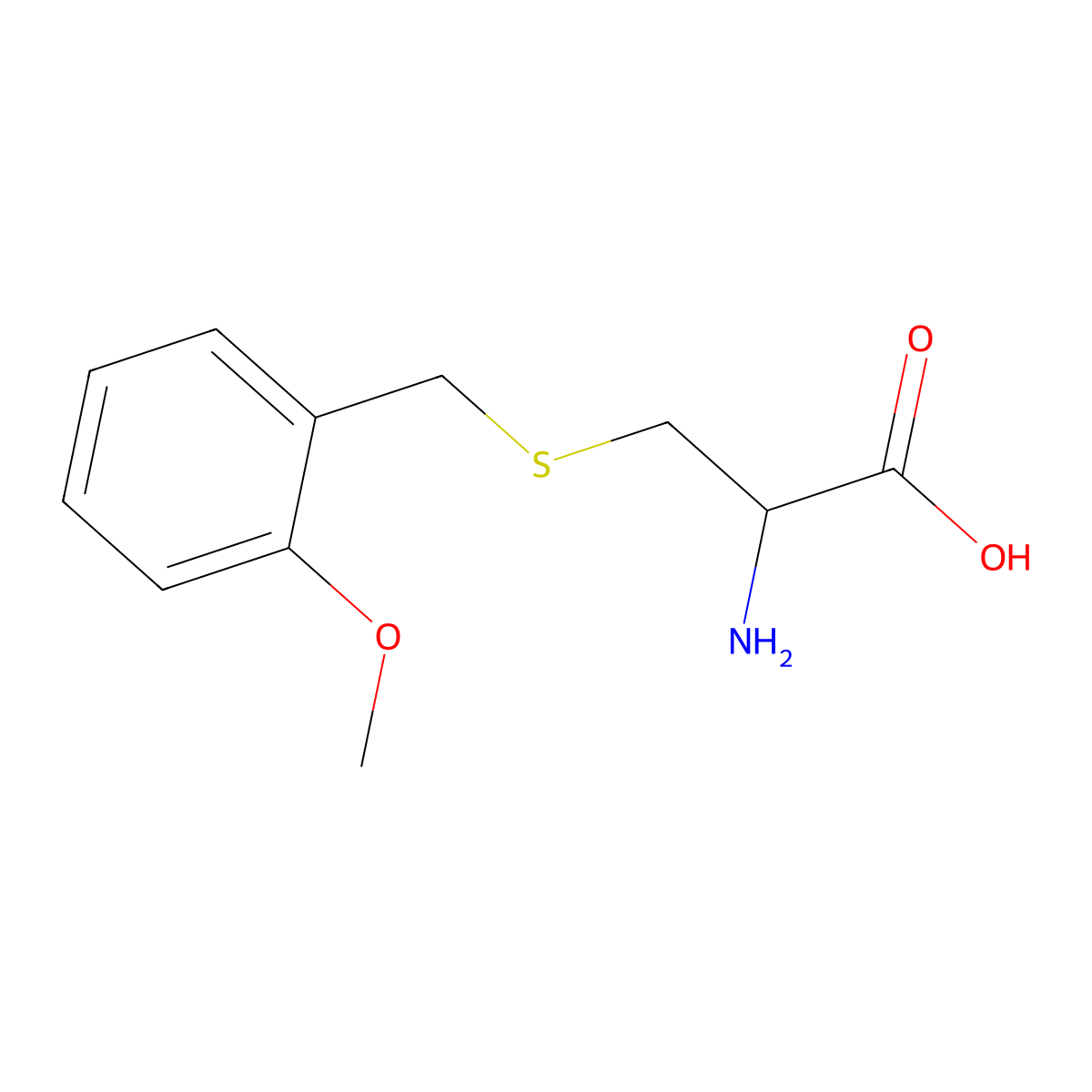 2-Amino-3-{[(2-methoxyphenyl)methyl]sulfanyl}propanoic acid molecular structure, CAS 1485758-89-1
