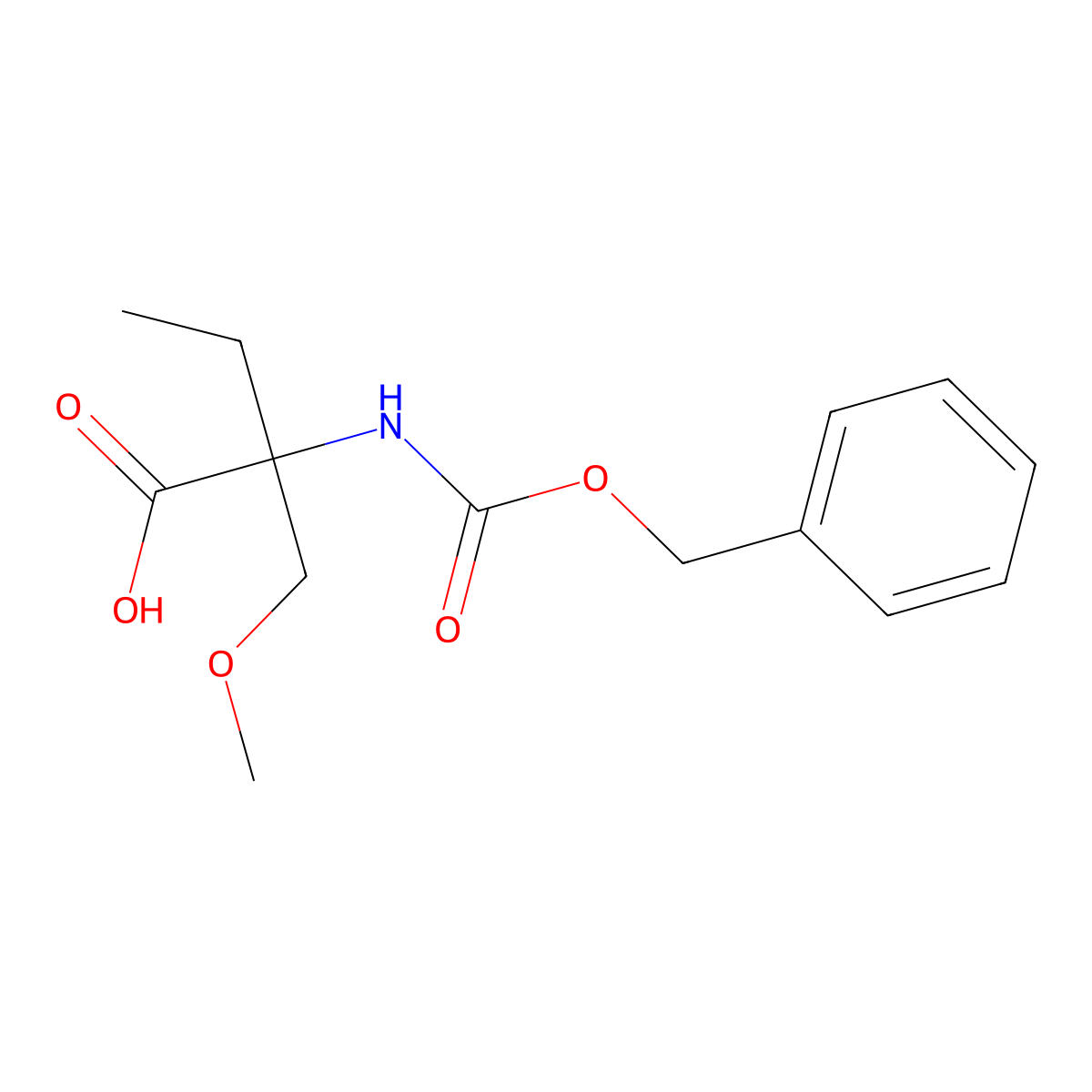 2-{[(Benzyloxy)carbonyl]amino}-2-(methoxymethyl)butanoic acid molecular structure, CAS 1485760-67-5