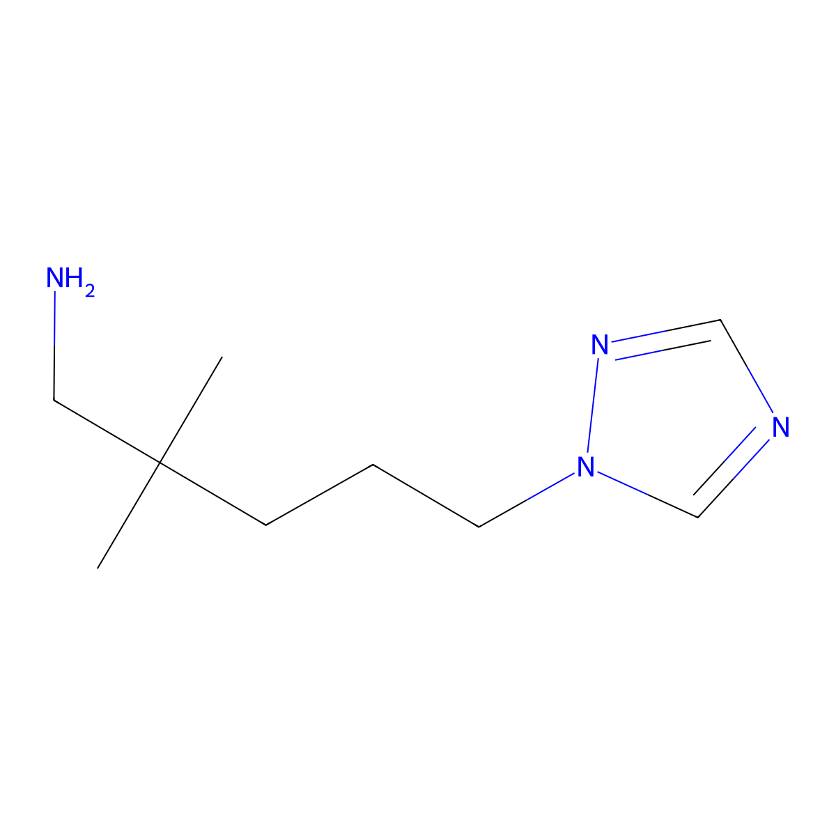 2,2-Dimethyl-5-(1h-1,2,4-triazol-1-yl)pentan-1-amine molecular structure, CAS 1485760-69-7
