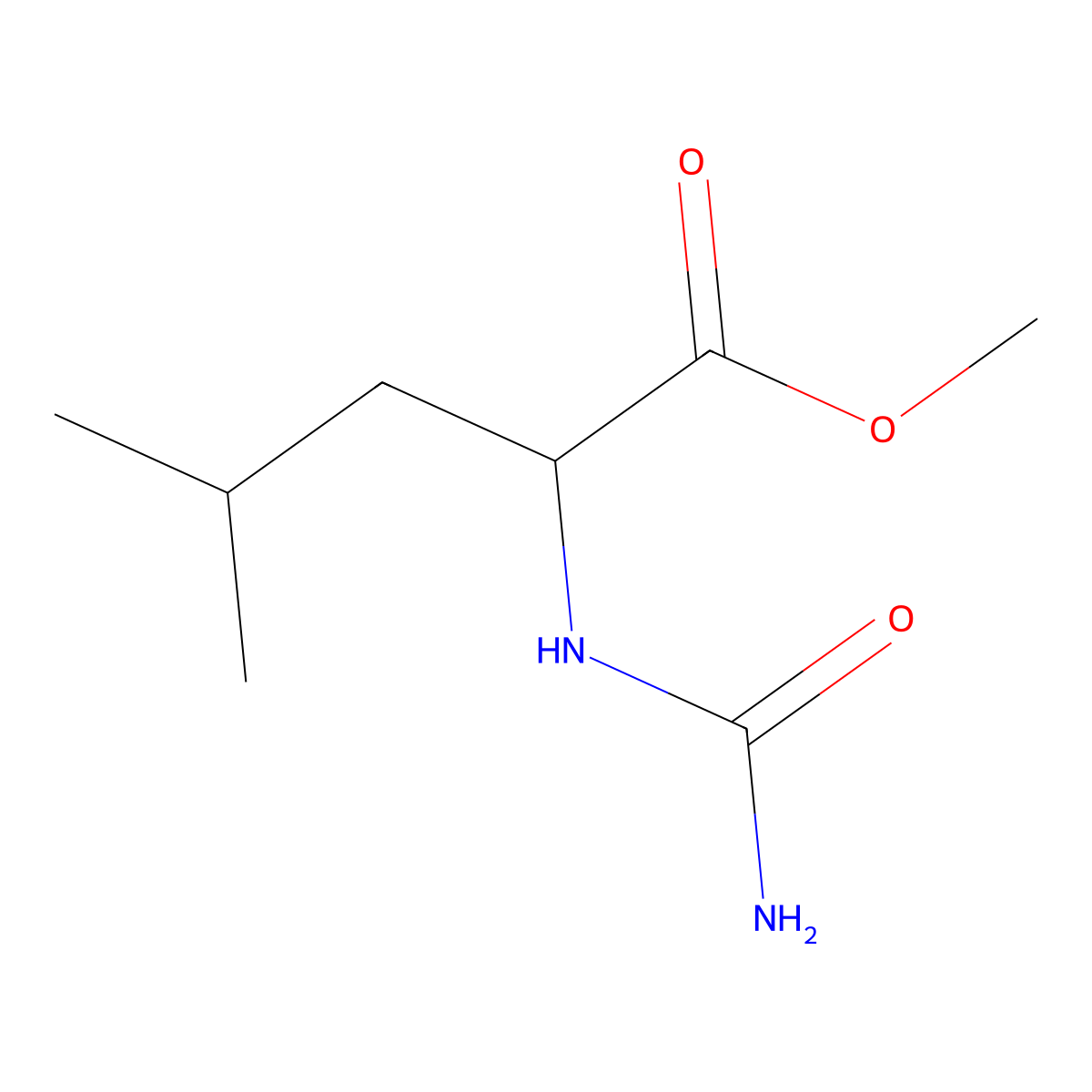 Methyl 2-(carbamoylamino)-4-methylpentanoate molecular structure, CAS 1485760-73-3