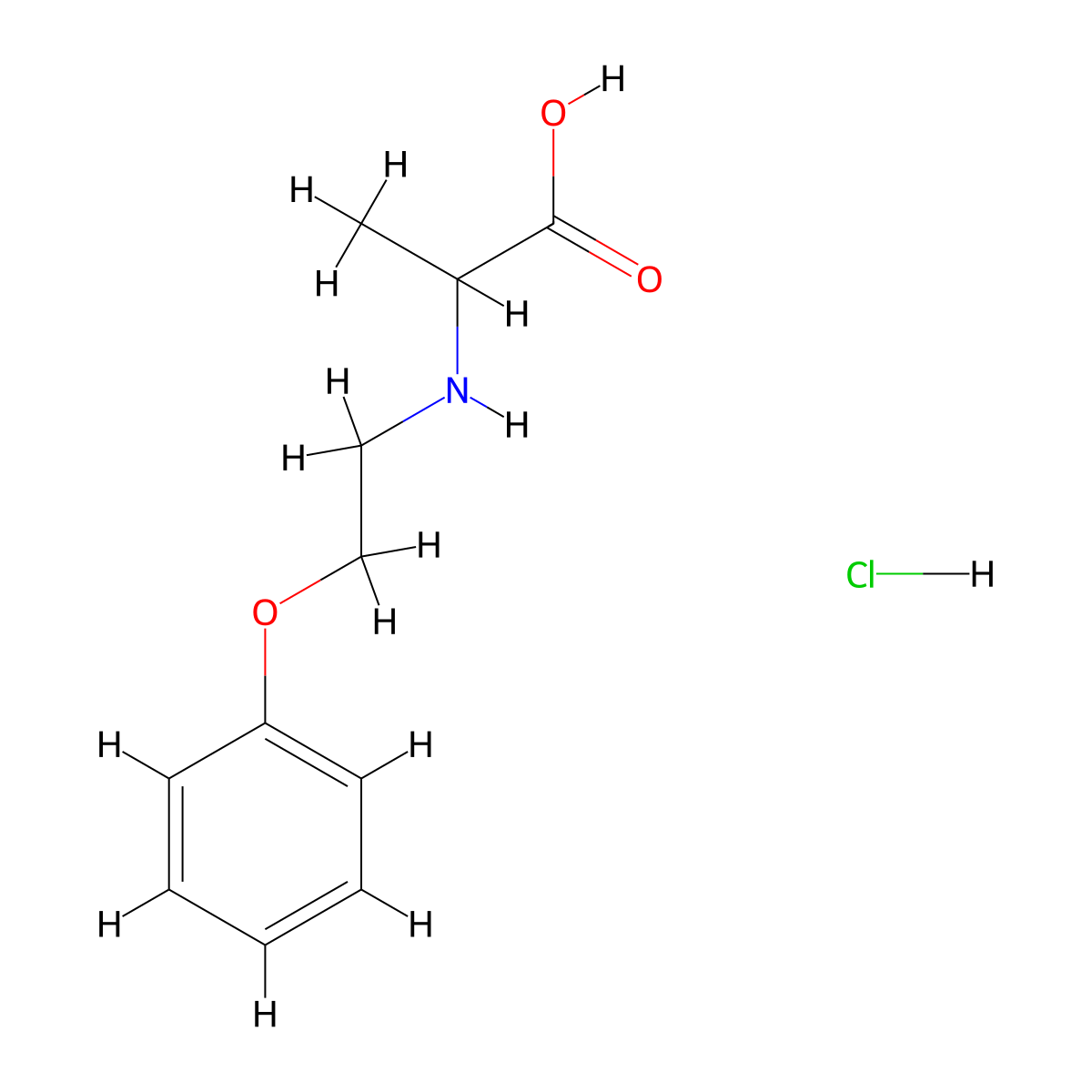 2-[(2-Phenoxyethyl)amino]propanoic acid hydrochloride molecular structure, CAS 1485766-06-0