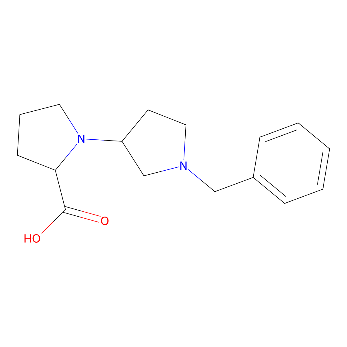 1-(1-Benzylpyrrolidin-3-yl)pyrrolidine-2-carboxylic acid molecular structure, CAS 1485766-93-5