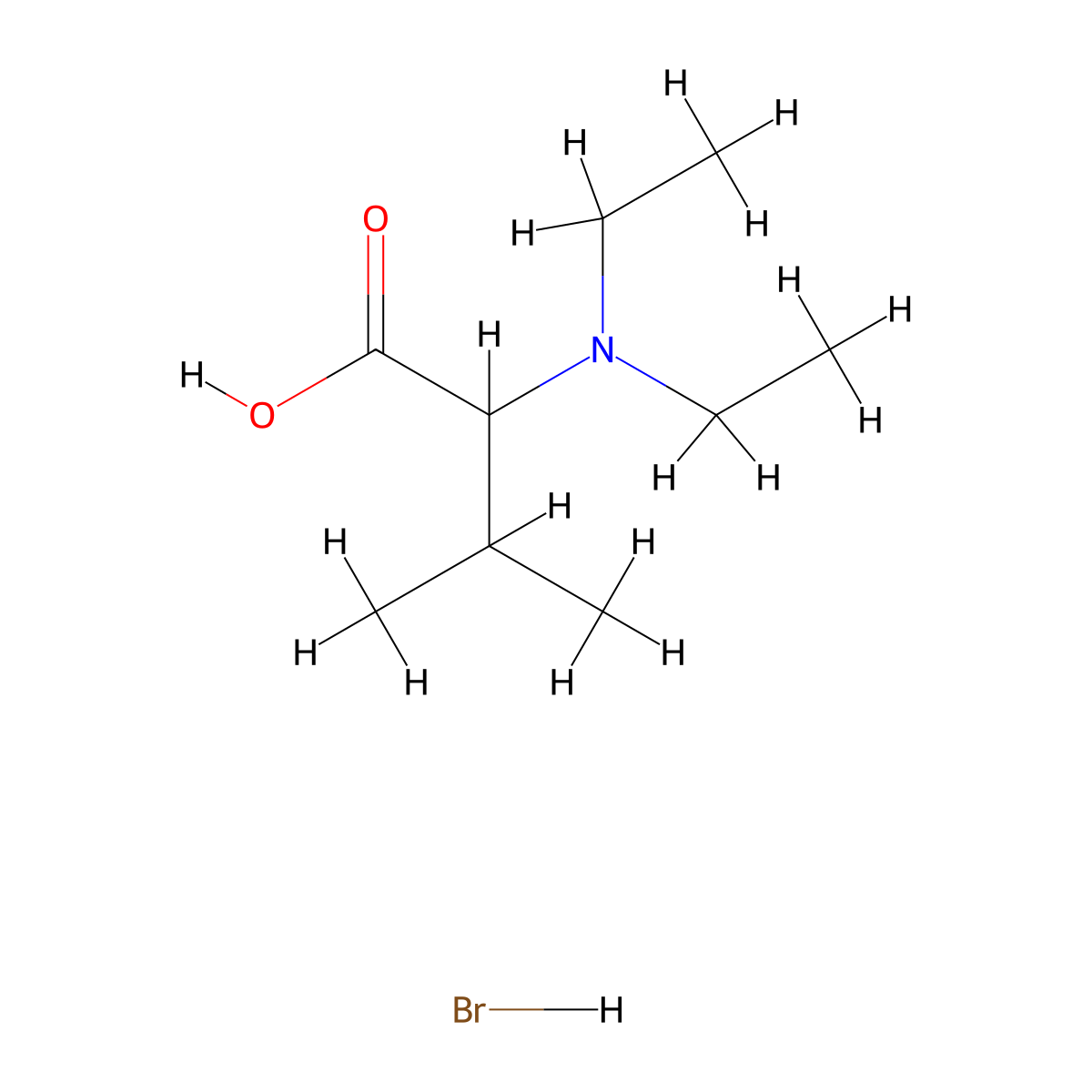 2-(Diethylamino)-3-methylbutanoic acid hydrobromide molecular structure, CAS 1485774-01-3