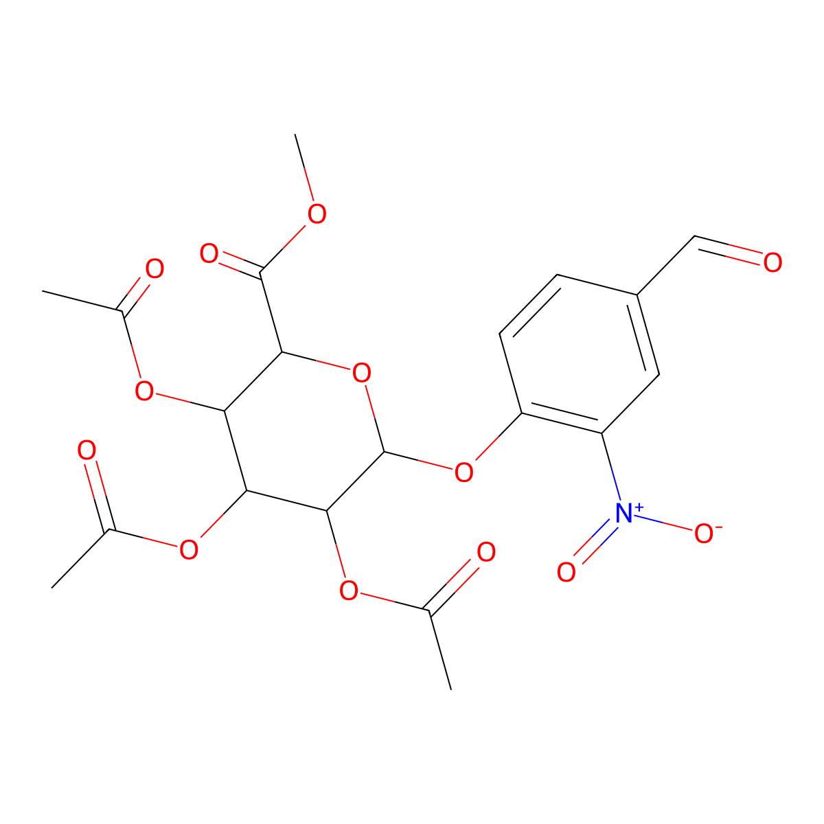 Me-triacetyl-beta-D-glucopyranuronate-Ph-ald-NO2 molecular structure, CAS 148579-93-5