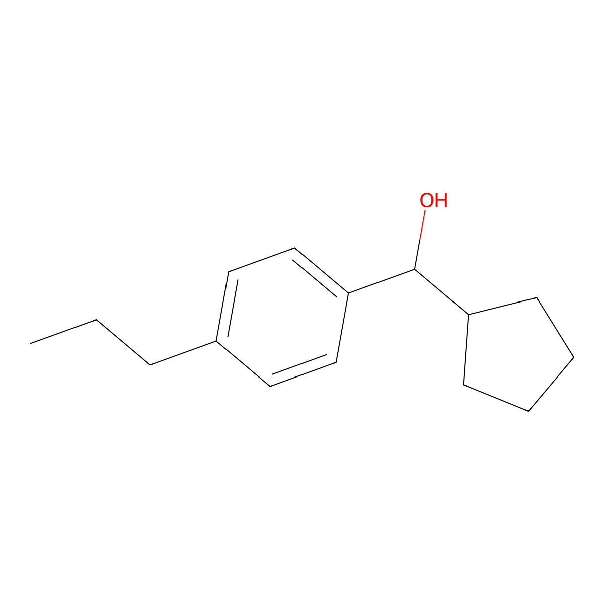 Cyclopentyl(4-propylphenyl)methanol molecular structure, CAS 148581-26-4