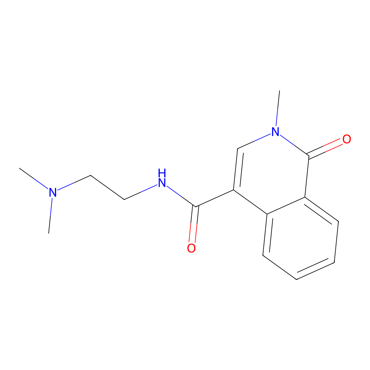 4-Isoquinolinecarboxamide, 1,2-dihydro-N-(2-(dimethylamino)ethyl)-2-methyl-1-oxo- molecular structure, CAS 148581-41-3