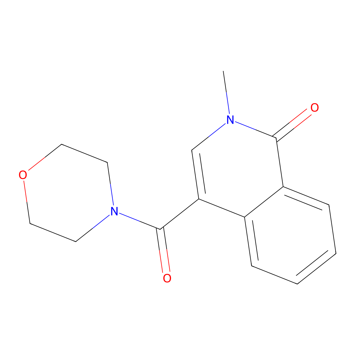 Morpholine, 4-((1,2-dihydro-2-methyl-1-oxo-4-isoquinolinyl)carbonyl)- molecular structure, CAS 148581-49-1