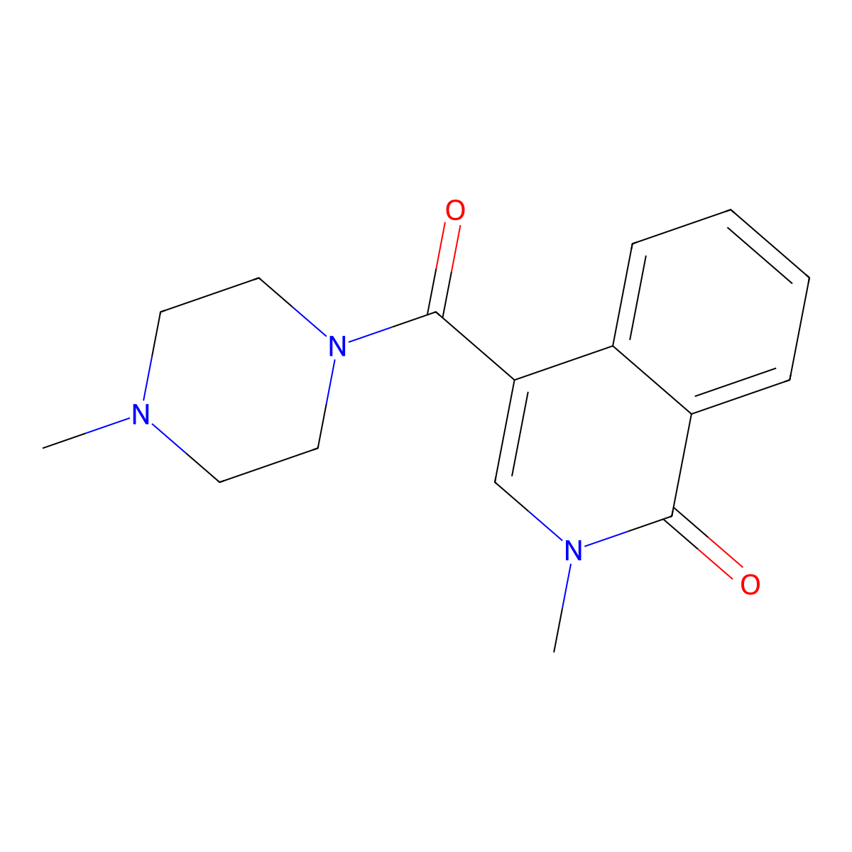 Piperazine, 1-((1,2-dihydro-2-methyl-1-oxo-4-isoquinolinyl)carbonyl)- molecular structure, CAS 148581-51-5