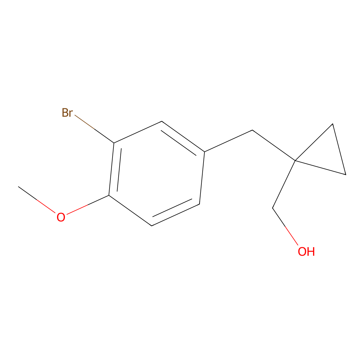 (1-(3-Bromo-4-methoxybenzyl)cyclopropyl)methanol molecular structure, CAS 1485815-16-4