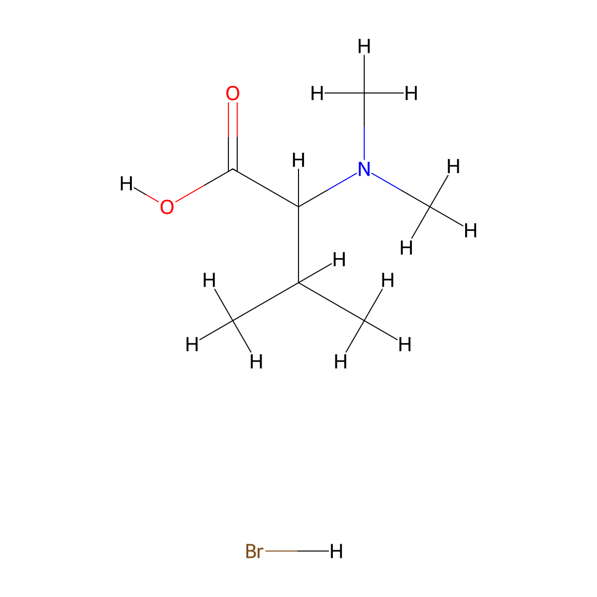 2-(Dimethylamino)-3-methylbutanoic acid hydrobromide molecular structure, CAS 1485818-01-6