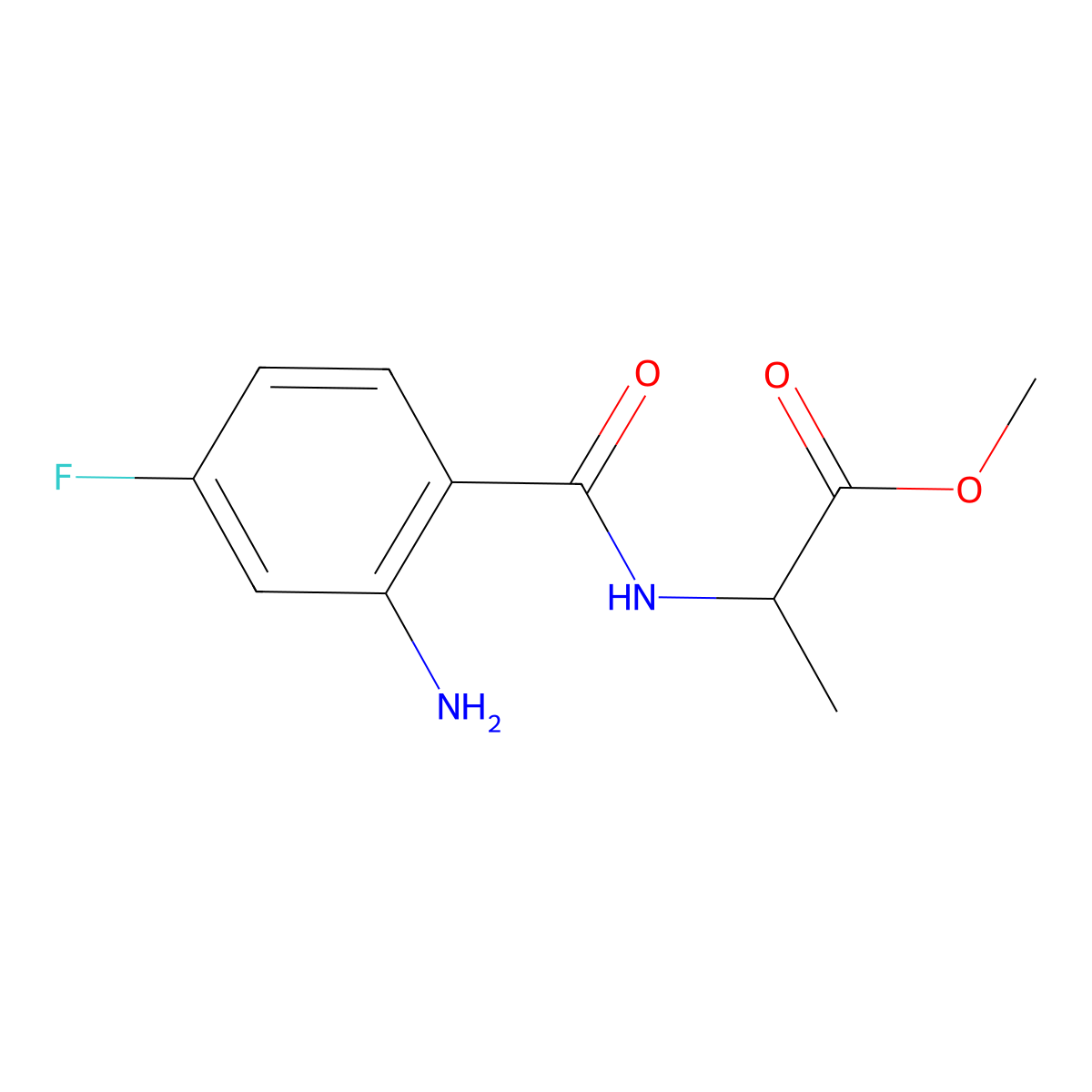 Methyl 2-[(2-amino-4-fluorophenyl)formamido]propanoate molecular structure, CAS 1485818-02-7