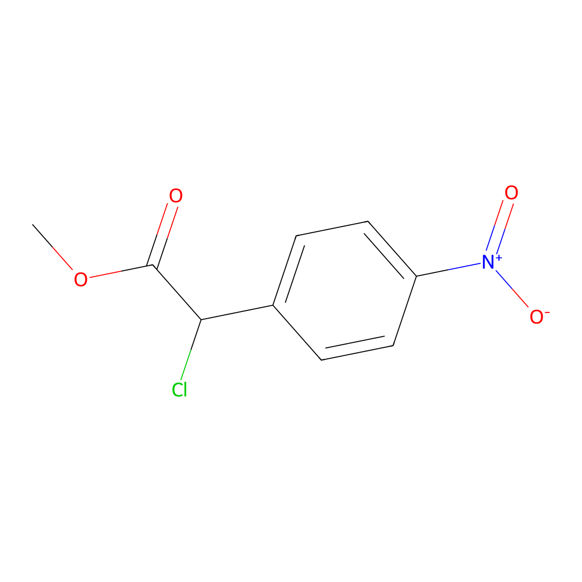 Methyl 2-chloro-2-(4-nitrophenyl)acetate molecular structure, CAS 148582-35-8