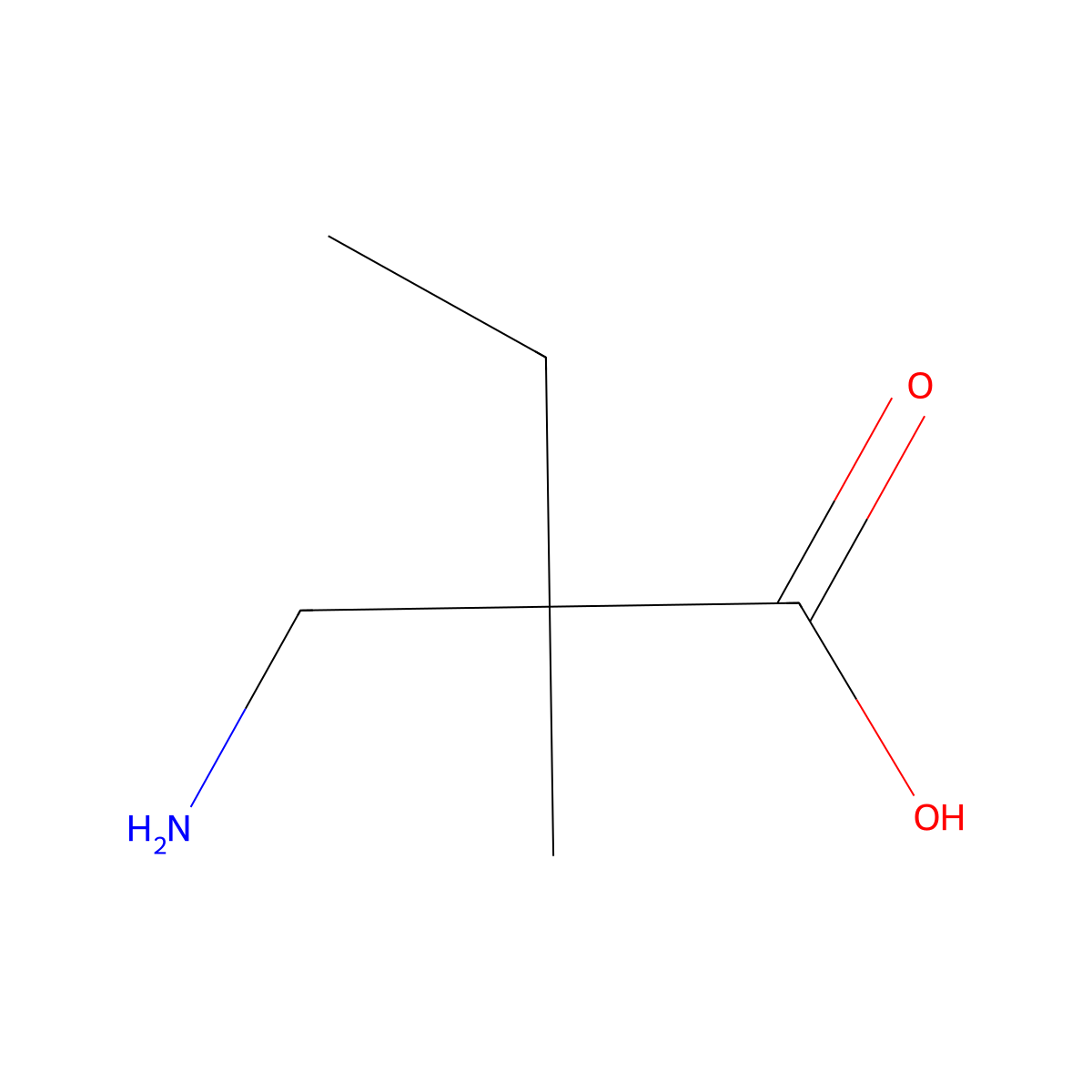 2-(Aminomethyl)-2-methylbutanoic acid molecular structure, CAS 1485826-69-4