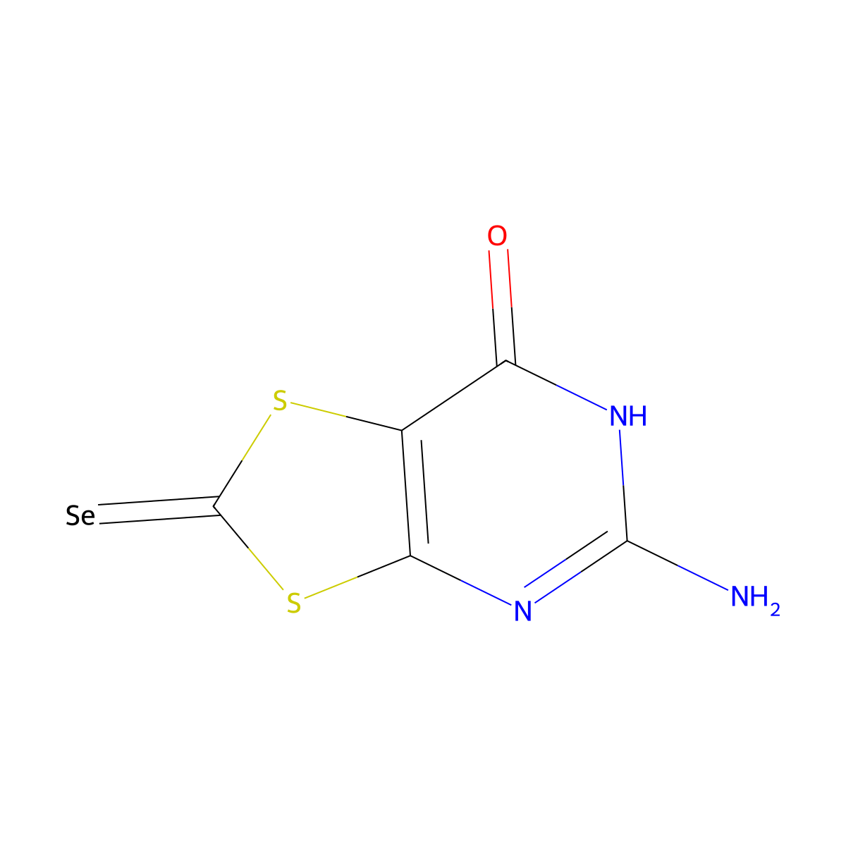 5-Amino-2-selenoxo[1,3]dithiolo[4,5-d]pyrimidin-7(6H)-one molecular structure, CAS 148583-84-0