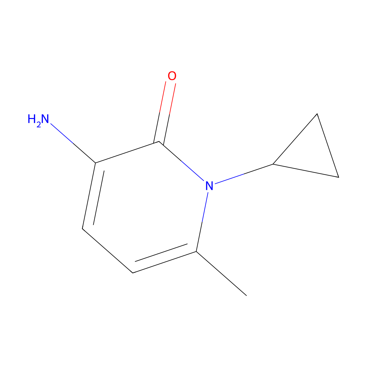 3-Amino-1-cyclopropyl-6-methyl-1,2-dihydropyridin-2-one molecular structure, CAS 1485849-52-2
