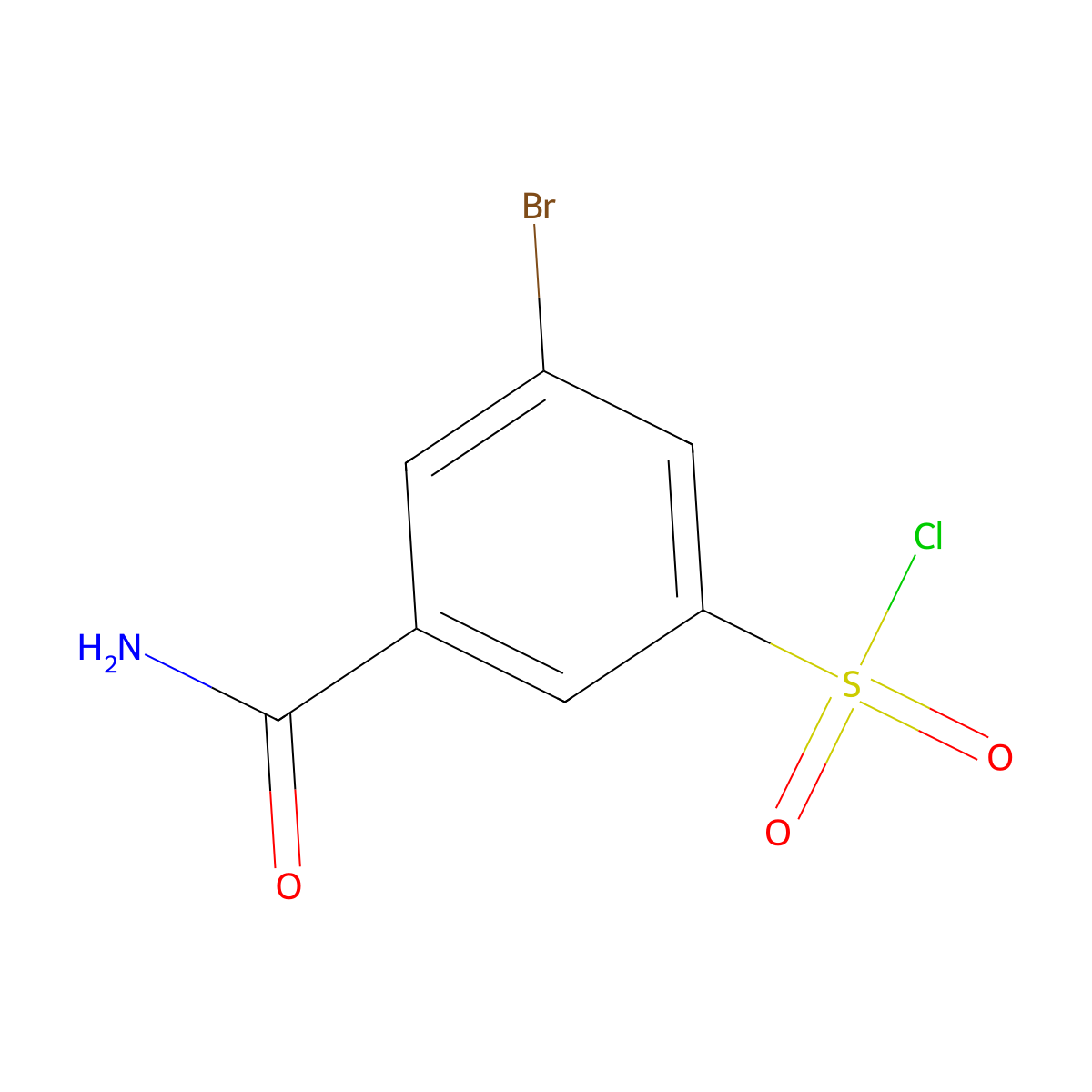 3-Bromo-5-carbamoylbenzene-1-sulfonyl chloride molecular structure, CAS 1485868-72-1