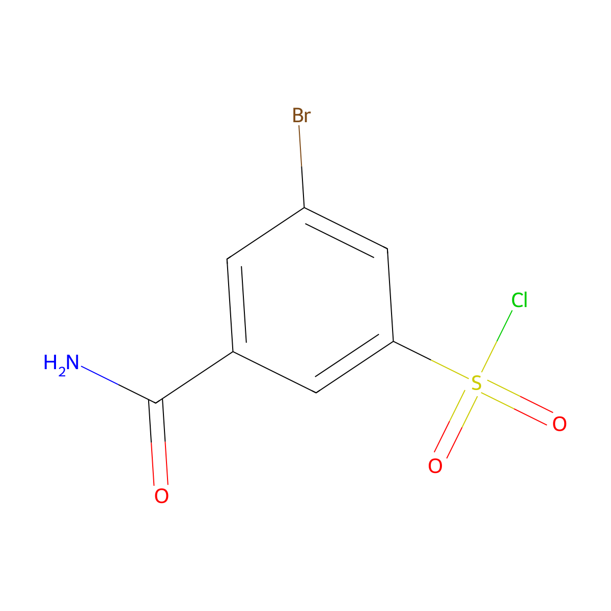 3-Bromo-5-carbamoylbenzene-1-sulfonyl chloride molecular structure, CAS 1485868-72-1