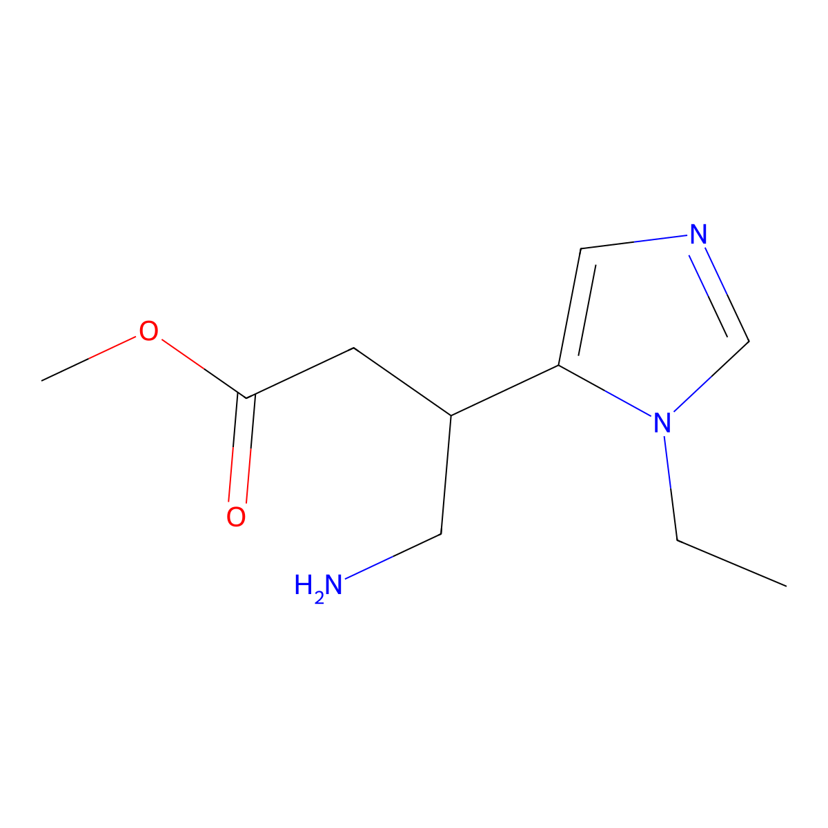 Methyl 4-amino-3-(1-ethyl-1h-imidazol-5-yl)butanoate molecular structure, CAS 1485869-25-7